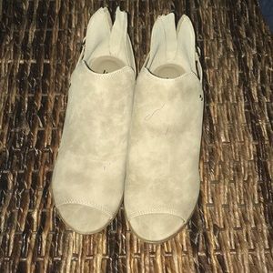 Soda peep toe booties